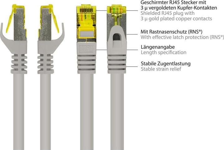 Actual product image Varia SO-34629 - Patchcable Cat.7, S/FTP, 7,5m, grey (PiMF, CAT6, 7.50 m)