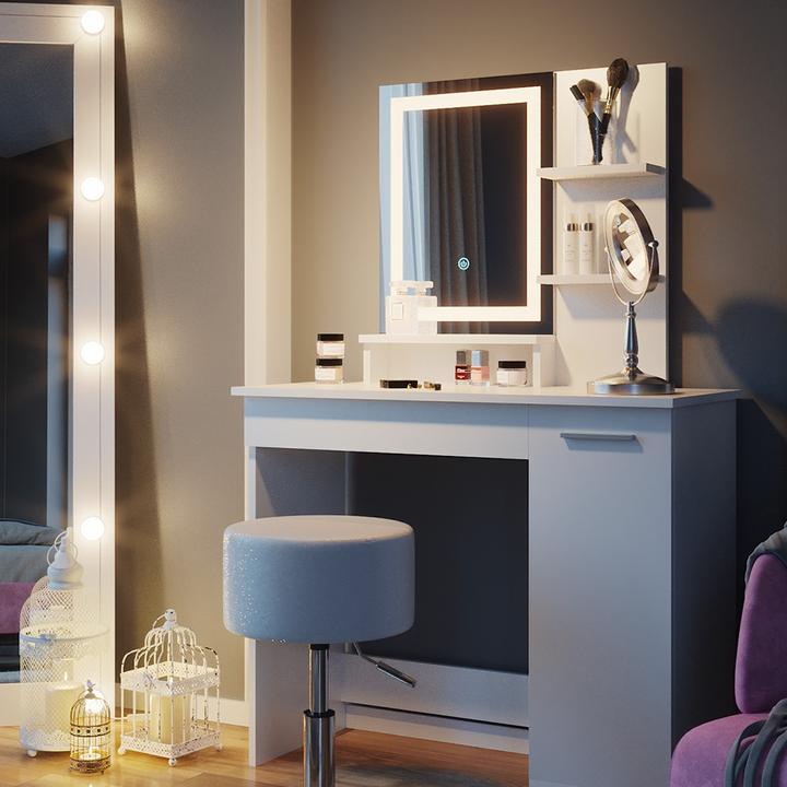 Actual product image Vicco Julia with stool and lighting (90 x 38 x 138 cm)