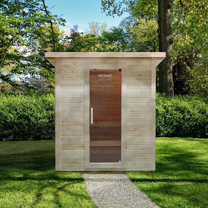 Actual product image Home Deluxe Outdoor sauna house MACAH L- 221 x 217 cm for 4 persons - Sauna with 6kW heater