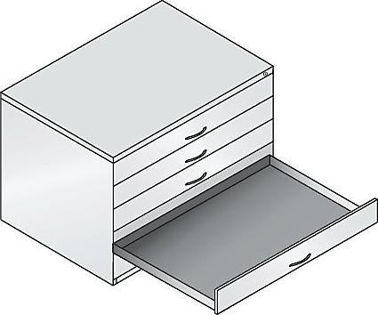 Immagine prodotto C+P CP 7100 Armadio Plan grigio vulcanico, bianco perla 5 cassetti 110,0 x 76,5 x 76,0 cm