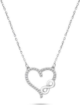 Brilio Silver - Romantic silver necklace with zircons NCL52W