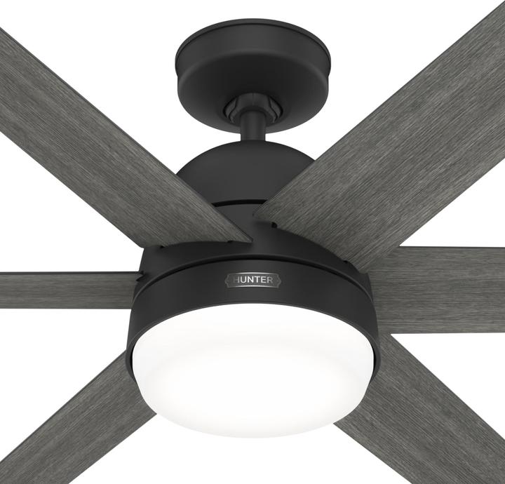 Actual product image Hunter Fans DC Deckenventilator Arete Schwarz mit Licht & Fernbedienung (42.70 dB)