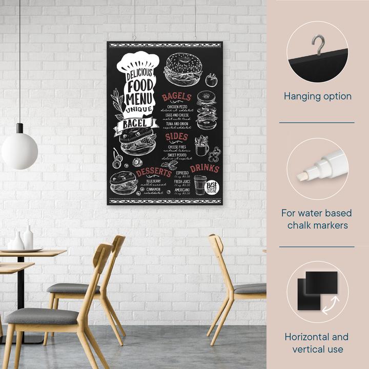 Produktbild Europel Kreidetafel ohne Rahmen, 600 x 840 mm, schwarz