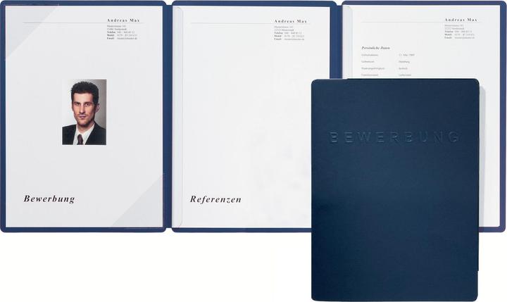 Produktbild Pagna Bewerbungsmappe Square blau dreiteilige Mappe (A4, 1 x)
