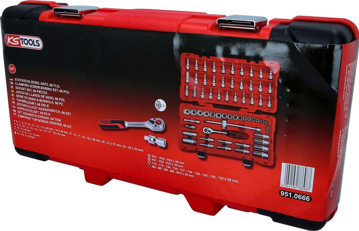 Image du produit KS Tools Jeu de douilles 3/8", 66 pièces, Flank Traction (19 mm, 6 mm, 12 mm, 24 mm, 14 mm, 22 mm, 16 mm, 23 mm, 10 mm, 21 mm, 18 mm, 7 mm, 17 mm, 11 mm, 15 mm, 8 mm, 9 mm, 13 mm, 20 mm)