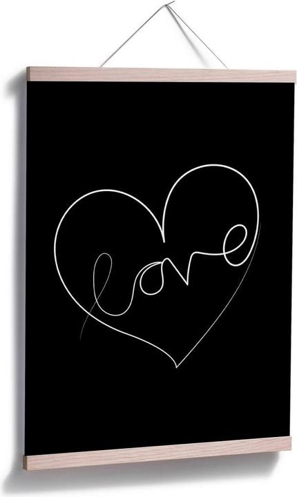 Produktbild Trenddeko Hariri - Love Lines - Schwarz-Weiss (50 x 60 cm)
