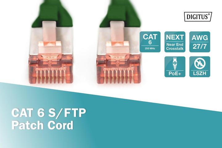 Produktbild Digitus CAT6 S-FTP Patchk.,0,25m, Grün (S/FTP, CAT6, 0.25 m)