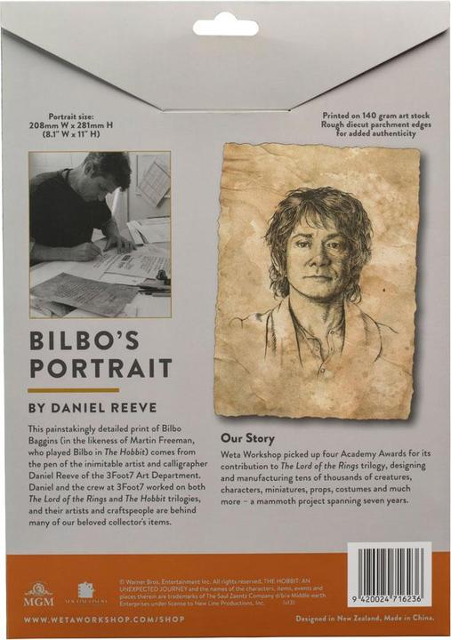 Immagine prodotto Weta Workshop Il Signore degli Anelli - Ritratto della statua di Bilbo Baggins Stampa d'arte (21 x 28 cm)