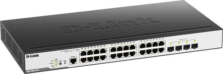 Produktbild D-Link DGS-3000-28LP managed Switch 24x10/100/1000RJ45 4xSFP 802.3at Poe max 193W smart fan opt. red. Po... (24 Ports)