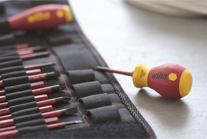 Actual product image Wiha Screwdriver and bit set slimVario slotted Pozidriv PlusMinus/Pozidriv in pouch (Slotted screws, Pozidriv cross recess (PZ))