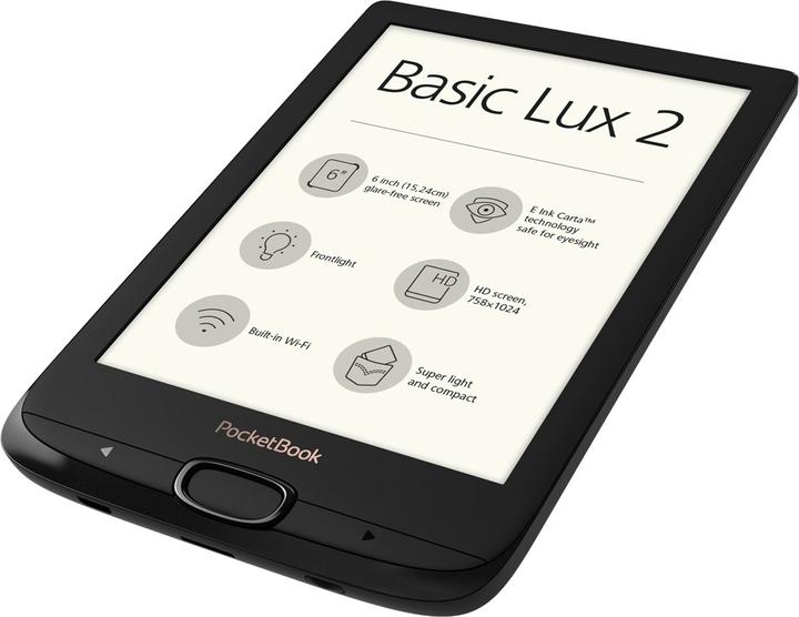 Immagine prodotto PocketBook Basic Lux 2 nero ossidiana nera (6", 8 GB, Obsidian Black)