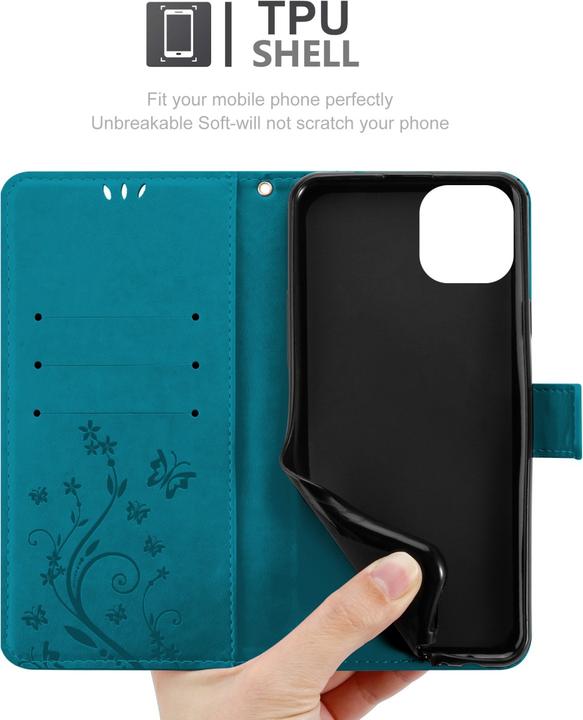 Actual product image Cadorabo Cover for Apple iPhone 14 in Flower Book Style (Apple iPhone 14)
