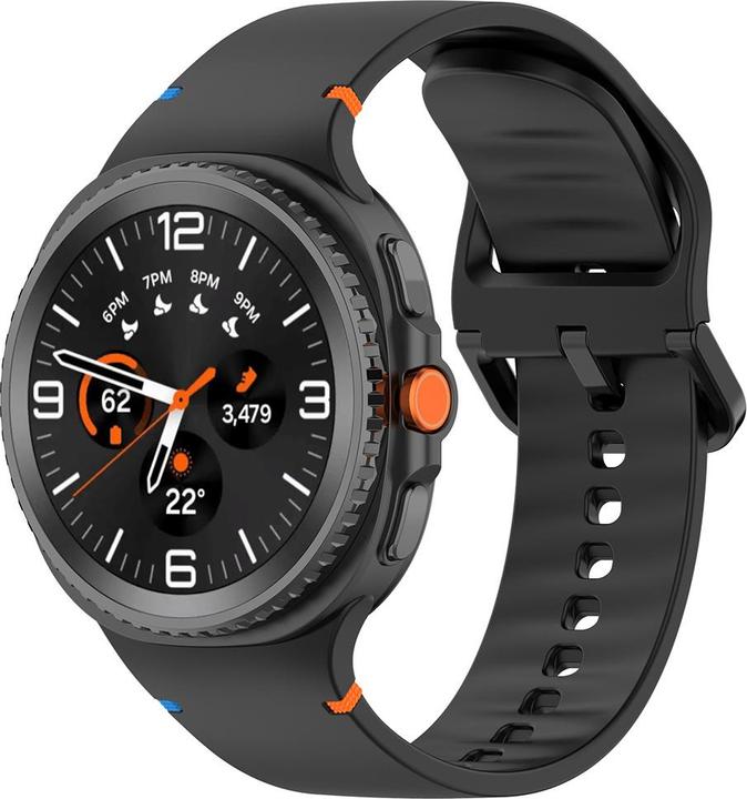Actual product image Techsuit - Watchband (W079) - Samsung Galaxy Watch8 40mm/Watch8 44mm/Watch8 Classic - Black (Silicone)