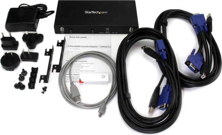 Produktbild StarTech 2 Port KVM Konsolen-Adapter - Laptop auf Server - Rackmount Crash Cart Adapter - KVM Konsolenada...