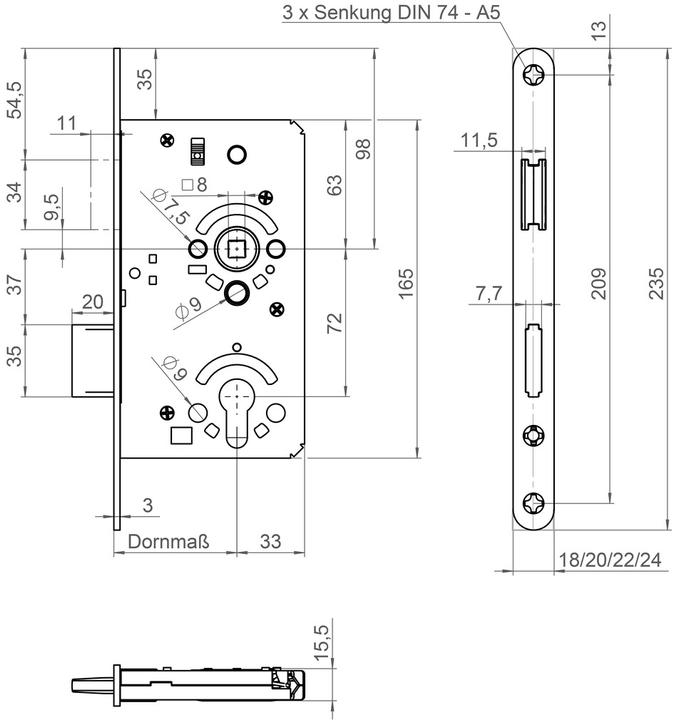Produktbild SSF Magnet-Einsteckschloss MG 50 (Einsteckschloss)