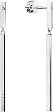 Actual product image Tommy Hilfiger - Linear steel dangling earrings 2780954
