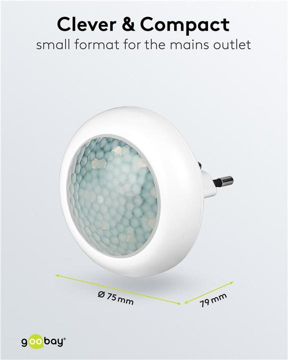 Produktbild Goobay LED-Nachtlicht mit Bewegungsmelder, kompakt