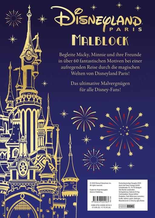 Produktbild Panini Disney: Disneyland Paris Malblock