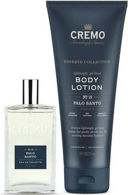 Actual product image Cremo Palo Santo Reserve Collection Bundle with Spray Cologne 3.4 Fl Oz and Body Lotion 8 Fluid Ounce