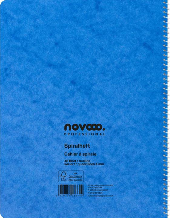 Immagine prodotto Novooo Spiralheft assortiert (148 x 210 mm, Quadretti)