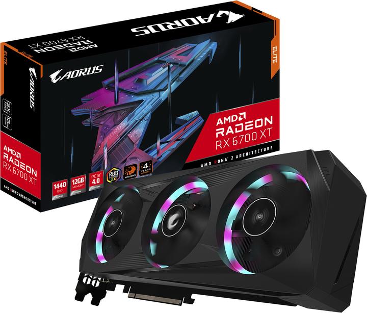 Actual product image Gigabyte Aorus Radeon RX 6700 XT Elite 12G (12 GB)
