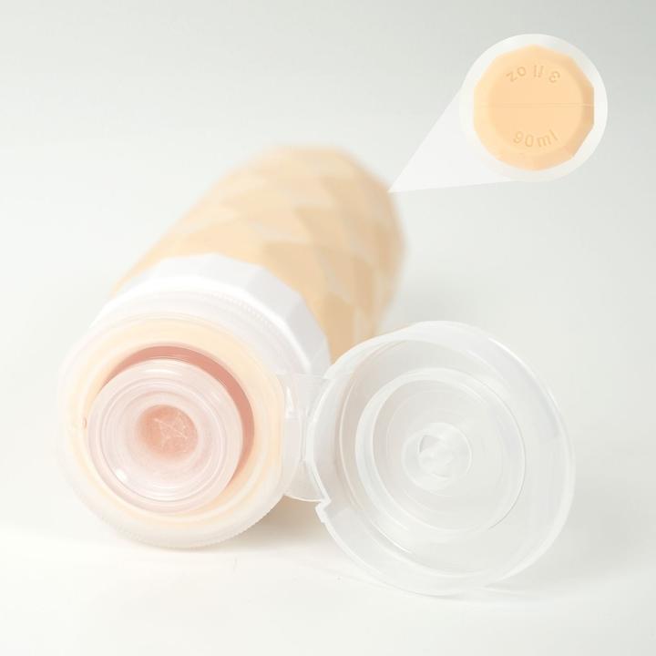 Actual product image Hermex Travel bottle set of 4 squeeze bottle silicone container (Hygiene product, Liquid bags, Manicure set)