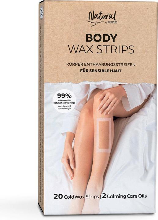 Andmetics NATURAL by BODY Wax Strips (20 x, 20 g)