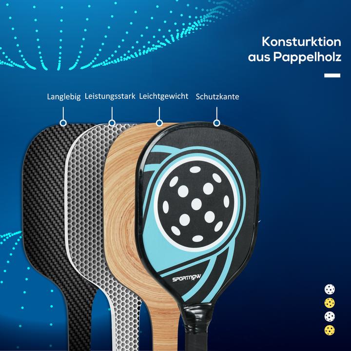 Actual product image SportNow Pickleball set with 4 rackets and 4 balls