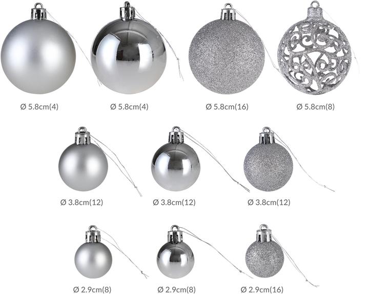 Produktbild Deuba Weihnachtsbaumkugeln (100 -teilig)
