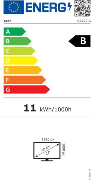 Energie-Label Acer Vero CB272Gbipr (1920 x 1080 Pixel, 27")
