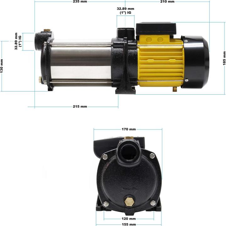 Produktbild Wiltec Kreiselpumpe mehrstufig 6600l/h 900W 55m Hauswasserwerk Wasserpumpe Jetpumpe (Hauswasserpumpe)