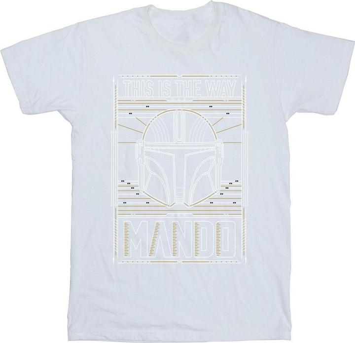 Star Wars The Mandalorian The Way Outline Helm TShirt (L)