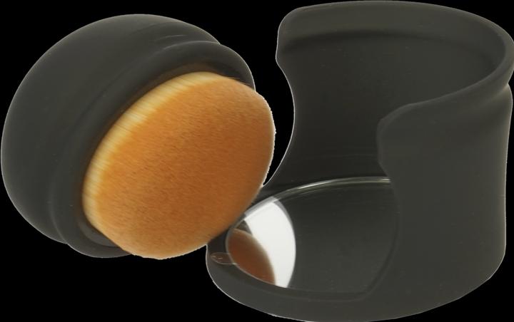 Make-up Bürste in Box mit Spiegel, Feines Synthetik Haar