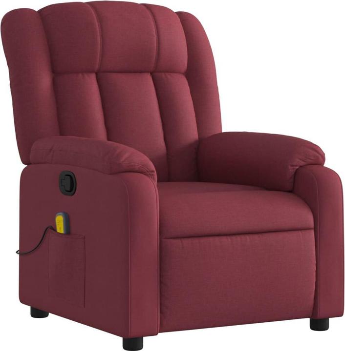 VidaXL Massagesessel Fernsehsessel Relaxsessel Sessel Liegesessel Weinrot Stoff
