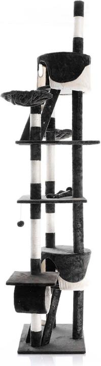 Produktbild Wiltec Kratzbaum 240–260cm schwarz/weiss Katzenkratzbaum deckenhoch Kletterbaum (260 cm, Schwarz, Weiss)