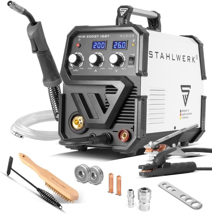 Produktbild Stahlwerk Schweissgerät MIG MAG 200 ST IGBT Schutzgas mit 200 Ampere MMA E-Hand