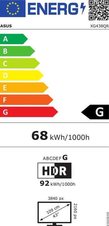 Energie-Label ASUS ROG Strix XG438QR (3840 x 2160 Pixel, 43")