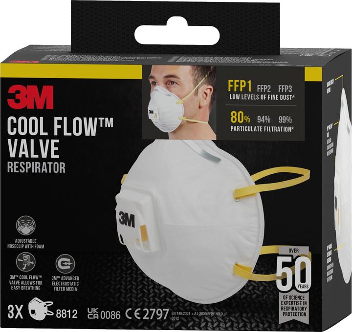 Produktbild 3M Aura Maske mit Ventil (FFP1, 3 x)