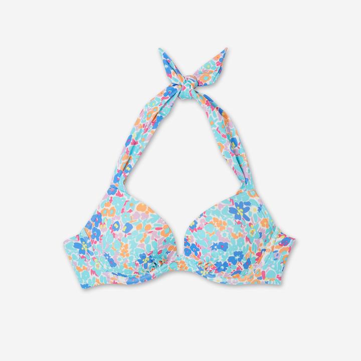 Olaian Bikini-Oberteil Surfen Damen Push-Up Elena Prairie mehrfarbig