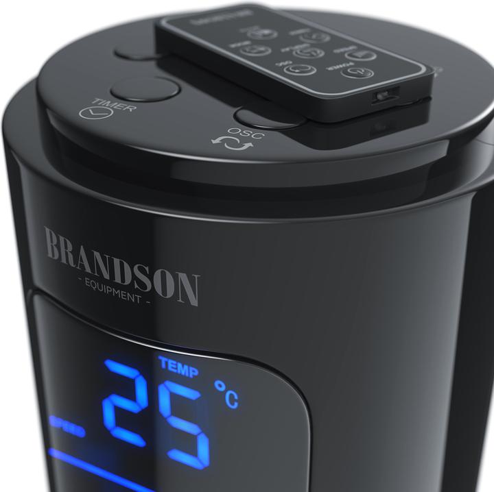 Produktbild Brandson Turmventilator, 12 Geschwindigkeiten, DC, ECO, Timer, Oszillation, Fernbedienung, schwarz (50 dB)