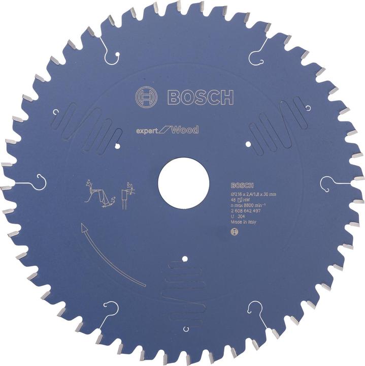 Bosch Professional Zubehör Kreissägeblatt Expert for Wood, 216 x 30 x 2,4 mm, 48