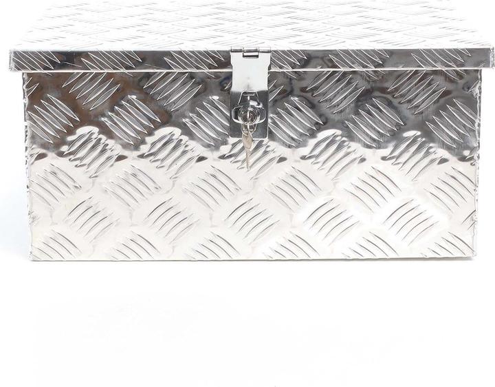 Actual product image XPOtool Aluminium Tool Box 50.8x30.5x24cm Silver-coloured Transport Box Workshop Toolbox with Key