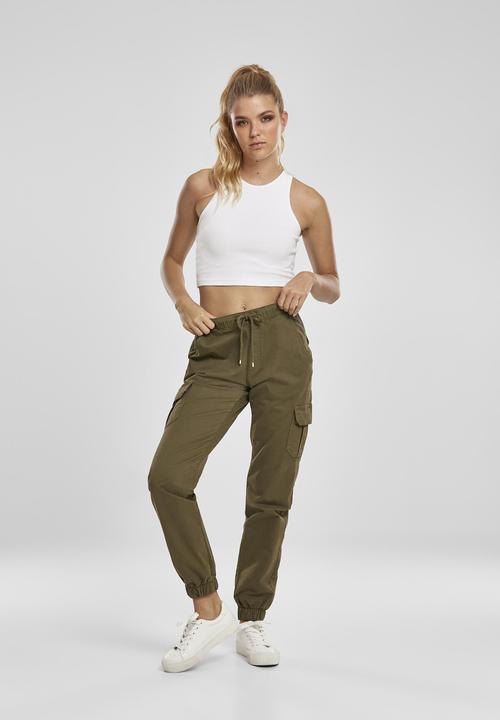 Actual product image Urban Classics Ladies High Waist Cargo Jogging Pants (M)