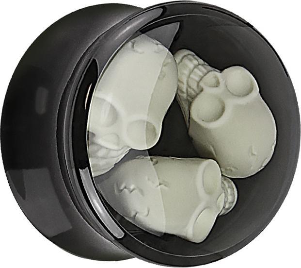 Produktbild Star Piercing Flared Plug 3 Totenschädel (ohne Messing, Acryl)