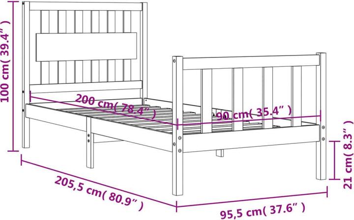 Produktbild VidaXL Pinelapi (90 x 200 cm)