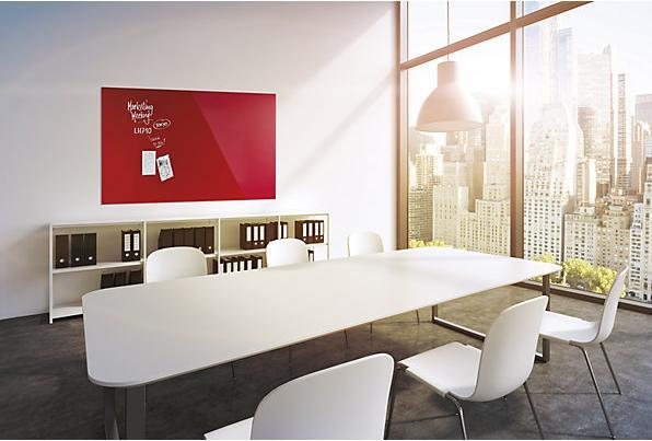 Actual product image Magnetoplan MAGNETOP. Design Glassboard 1500x1000mm 13408006 intense red (1500 x 1000 mm)