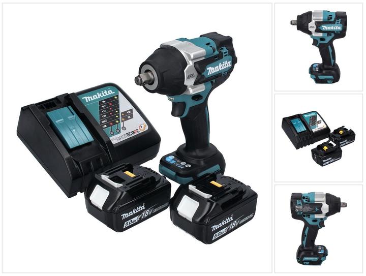 Produktbild Makita DTW 700 RT Akku Schlagschrauber 18 V 700 Nm 1/2" XPT Brushless + 2x Akku 5,0 Ah + Ladegerät (Akkubetrieb)