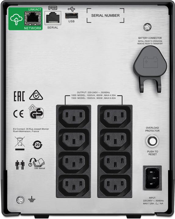 Actual product image APC Smart-UPS (1500 VA, 900 W, Line-interactive UPS)
