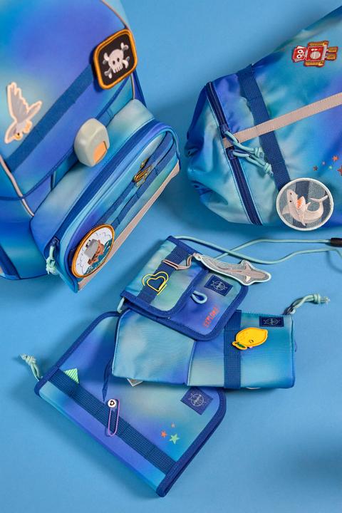 Actual product image Lässig Schulrucksack-Set Boxy, Grün / Blau (21 l)