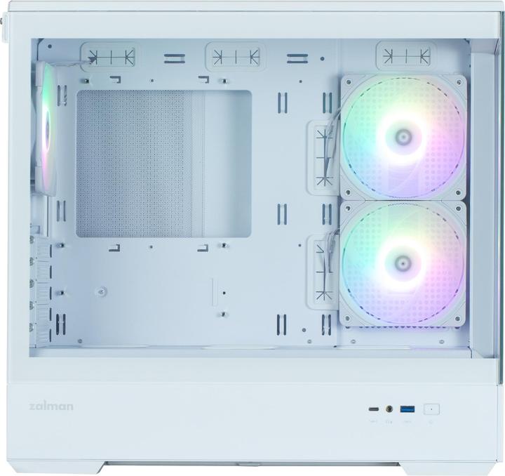 Actual product image Zalman GHE P30 V2 micro-ATX case Tempered Glass Panoramic View - White (mATX)